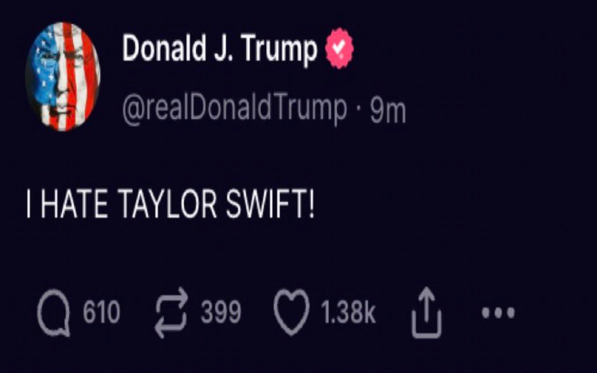 ‘I Hate Taylor Swift,’ Donald Trump Writes on Truth Social