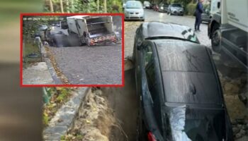 Video | Madre e hijo caen en socavón en Rumania