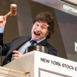 El presidente argentino Javier Milei, durante su visita a la Bolsa de Nueva York (NYSE) el pasado 23 de septiembre. EFE/ Justin Lane