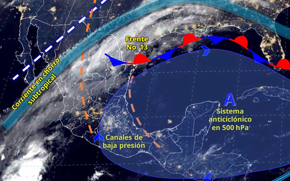 Interacción de sistemas meteorológicos provocará lluvias en varios estados