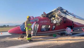 Helicóptero sufre accidente al aterrizar en Oaxaca