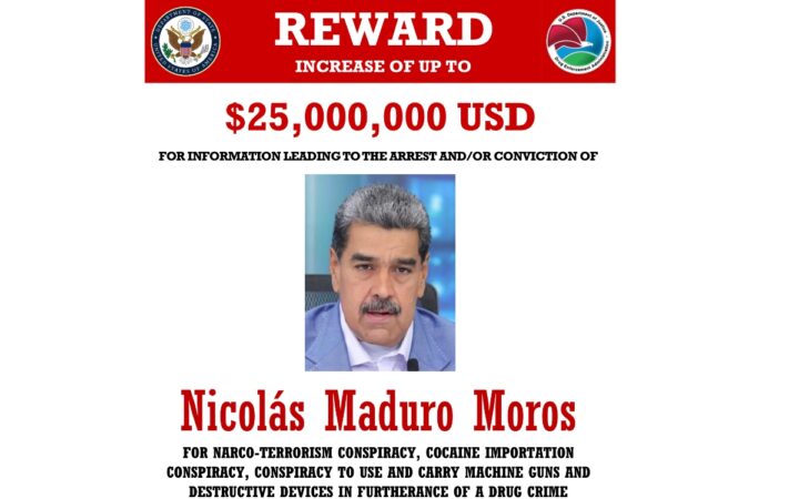 Tras toma de protesta de Maduro, EU aumenta a 25mdd recompensa por su captura
