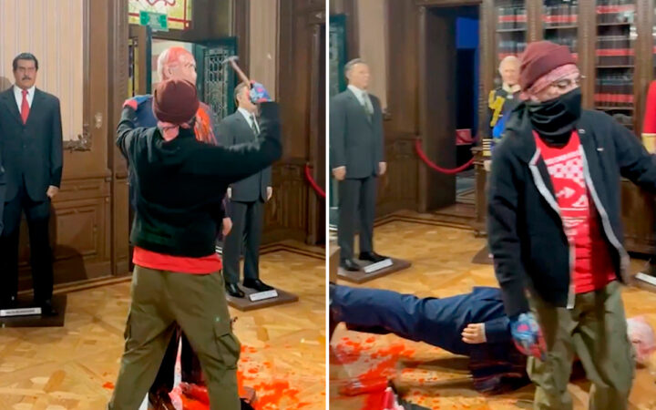 Video | Así destruyeron la figura de Netanyahu en el Museo de Cera de la CDMX