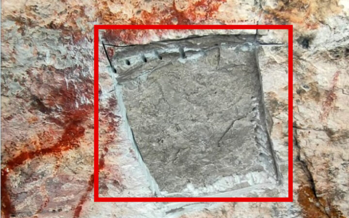 Arrancan con sierra eléctrica pintura rupestre en Cuatro Ciénegas Arrancan con sierra eléctrica pintura rupestre en Cuatro Ciénegas