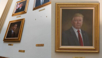 Trump reclama que su retrato no se ve tan bien como el de Obama y ordena retirarlo