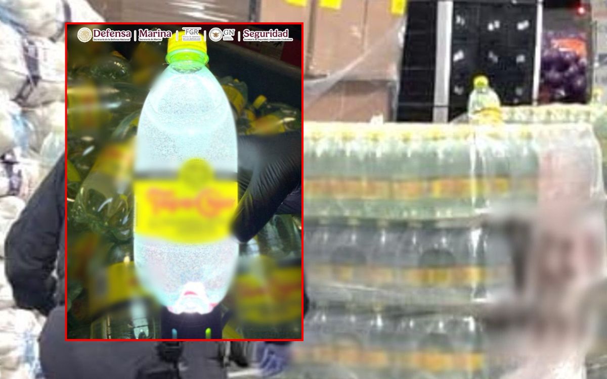 Decomisan más de una tonelada de metanfetamina líquida en botellas de Topo Chico