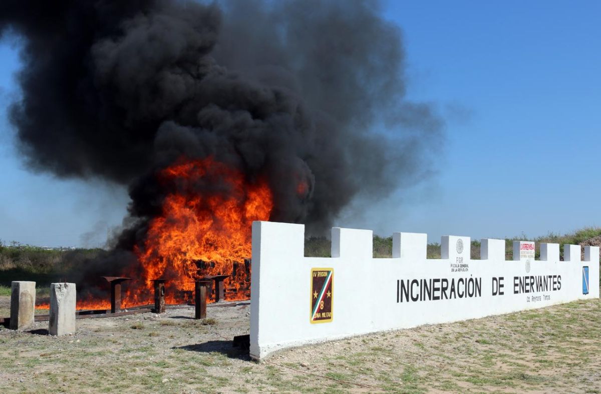 FGR incineró cerca de dos toneladas de metanfetamina y marihuana FGR incineró cerca de dos toneladas de metanfetamina y marihuana