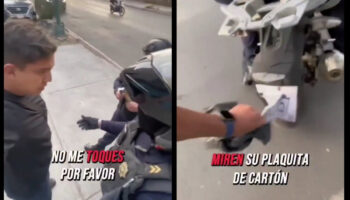 Suspenden a policías de CDMX con placa falsa y número de unidad cubierto | Video