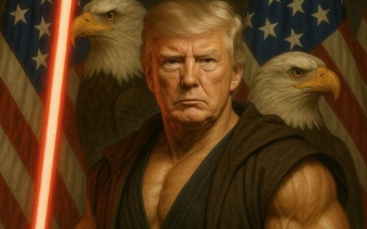 Tras la imagen del Papa Trump, la Casa Blanca publica a un Trump jedi Tras la imagen del Papa Trump, la Casa Blanca publica a un Trump jedi