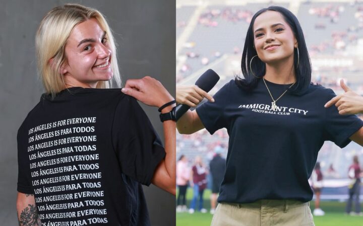 Angel City, equipo femenil de EU, lanza una camiseta renombrada como ‘Immigrant City’ en apoyo a las protestas migrantes Angel City, equipo femenil de EU, lanza una camiseta renombrada como ‘Immigrant City’ en apoyo a las protestas migrantes