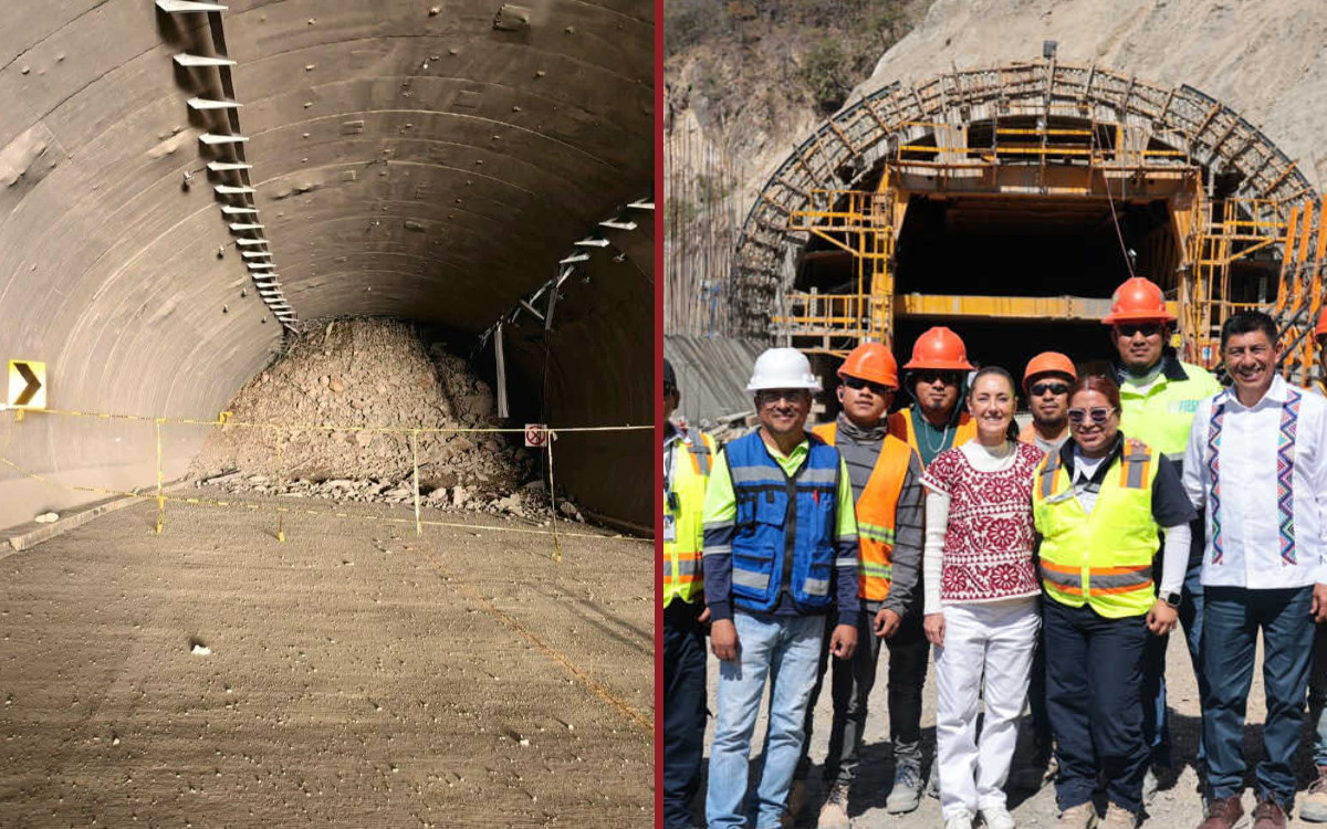 Derrumbe en túnel de la Mitla-Tehuantepec, la obra sin fin inaugurada en enero