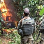 Fuerzas federales han estado expulsando a quienes practican la minería ilegal del oro de áreas protegidas, como el territorio indígena Munduruku en el estado de Pará, en la Amazonía brasileña. Foto: cortesía Policía Federal de Brasil