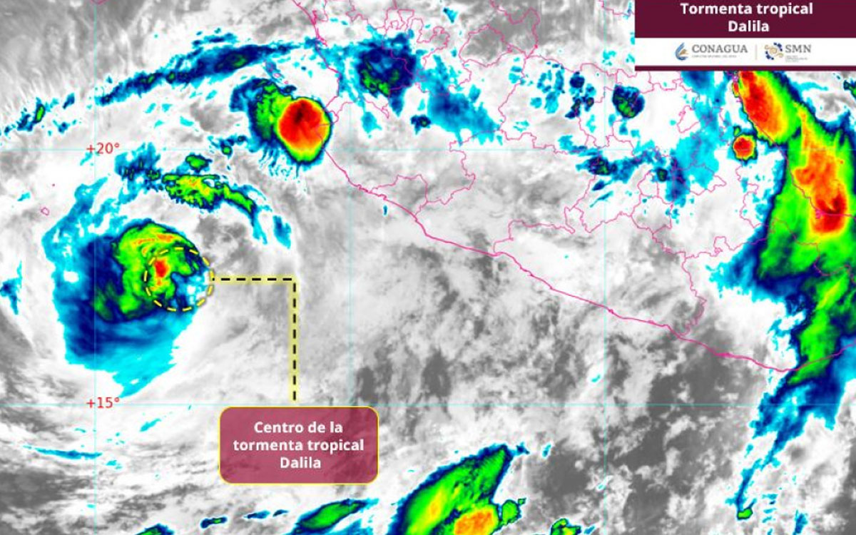 Tormenta tropical Dalila mantiene lluvias intensas y fuerte oleaje en el Pacífico Tormenta tropical Dalila mantiene lluvias intensas y fuerte oleaje en el Pacífico