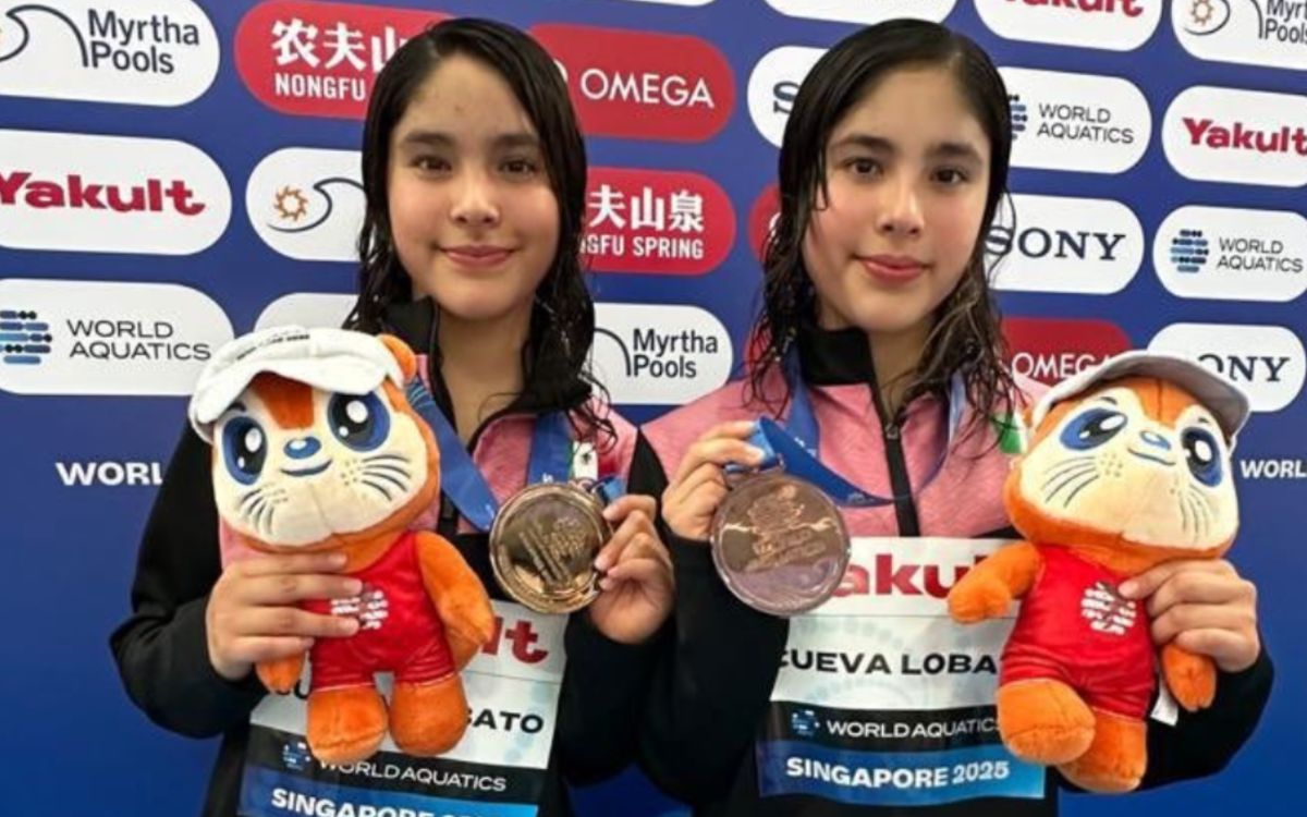 Sheinbaum felicita a las gemelas Mía y Lía Cueva por su medalla de bronce en clavados