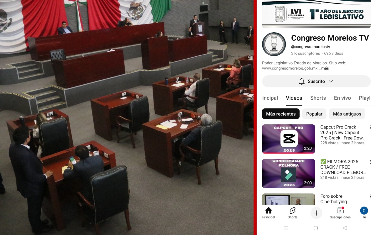 Ciberdelincuentes hackean cuentas de Gmail y YouTube del Congreso de Morelos Ciberdelincuentes hackean cuentas de Gmail y YouTube del Congreso de Morelos