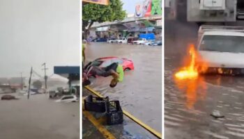 Inundaciones en Guadalajara: Coches varados, incendio y ¡competencia de clavados!