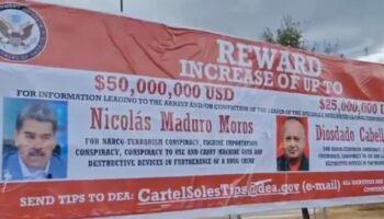 Publicidad en frontera Colombia-Venezuela destaca recompensa de EU por Maduro | Video