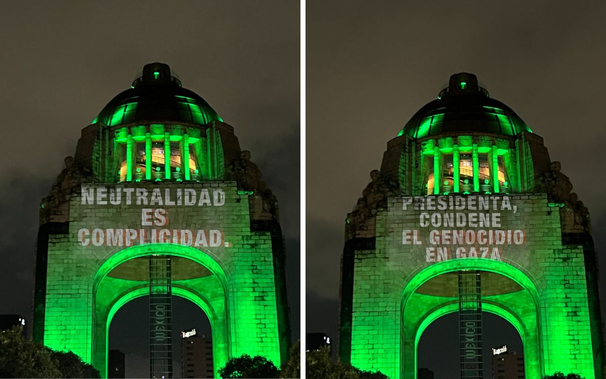 'Neutralidad es complicidad': Activistas exigen a Sheinbaum condenar genocidio en Gaza y romper relaciones con Israel 'Neutralidad es complicidad': Activistas exigen a Sheinbaum condenar genocidio en Gaza y romper relaciones con Israel