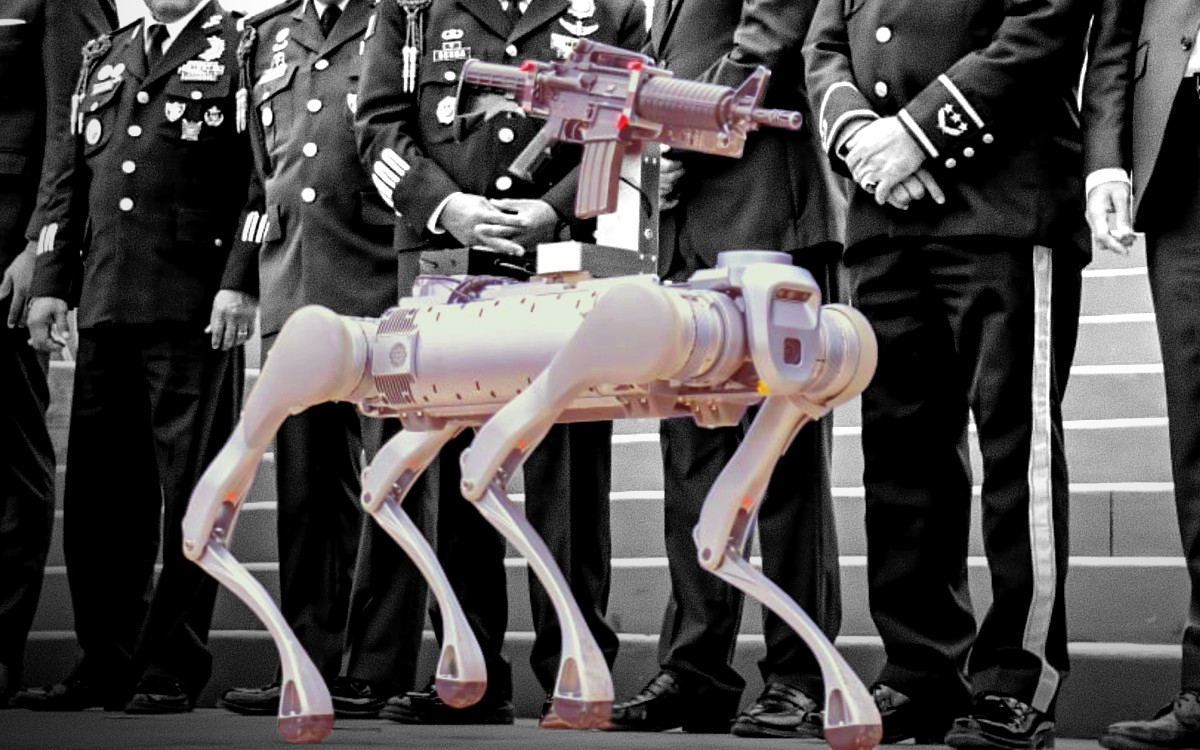Perro robot armado llega a policía de Zacatecas Perro robot armado llega a policía de Zacatecas