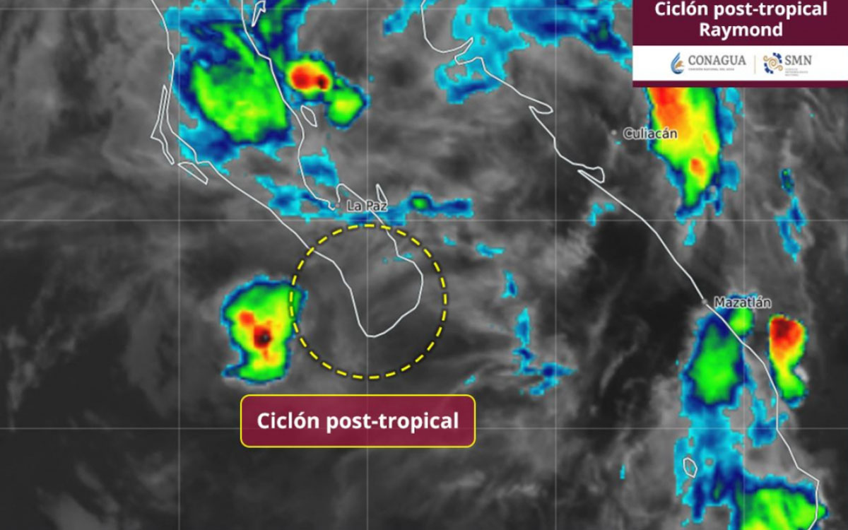 'Raymond' toca tierra en Los Cabos y se degrada a ciclón post-tropical