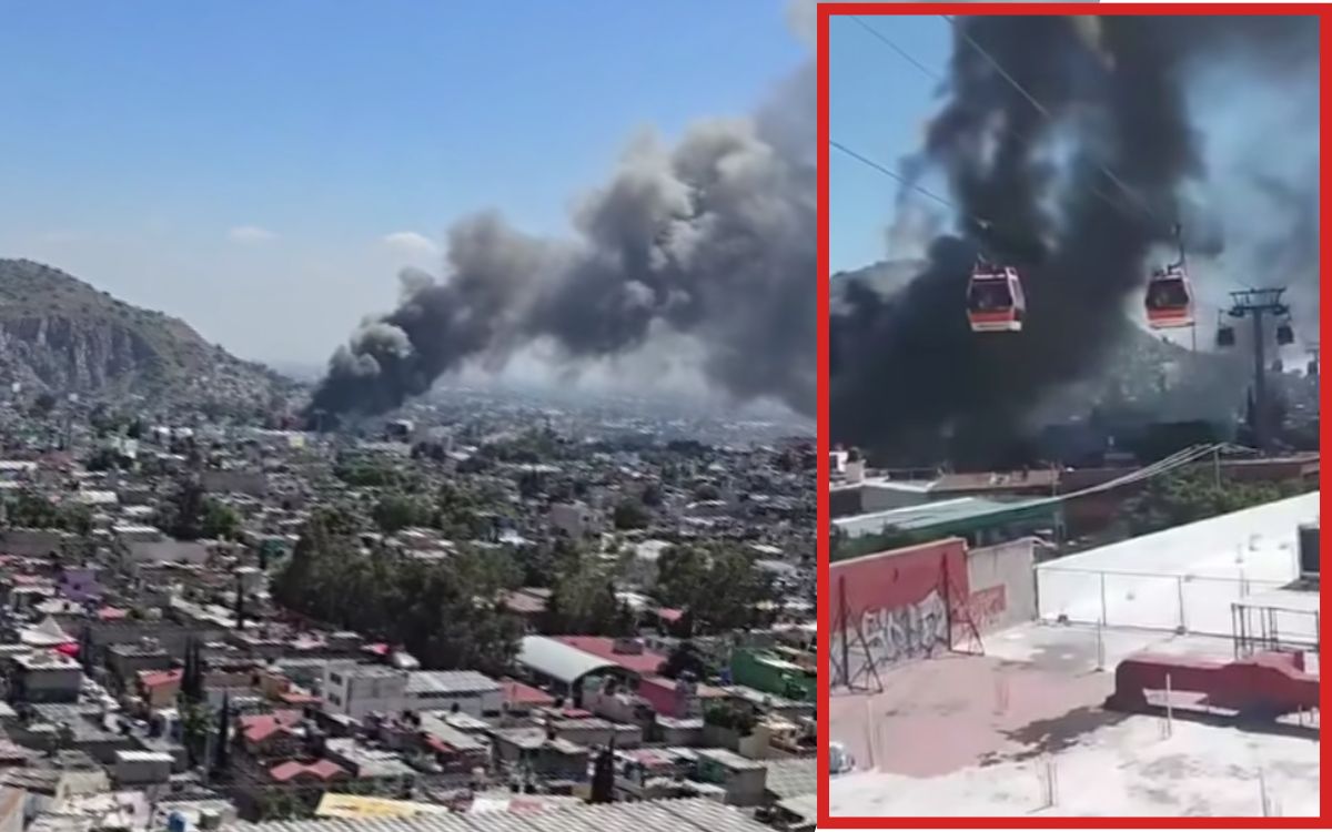 Se incendia fábrica de colchones en Ecatepec; estaciones de Mexicable son afectadas Se incendia fábrica de colchones en Ecatepec; estaciones de Mexicable son afectadas