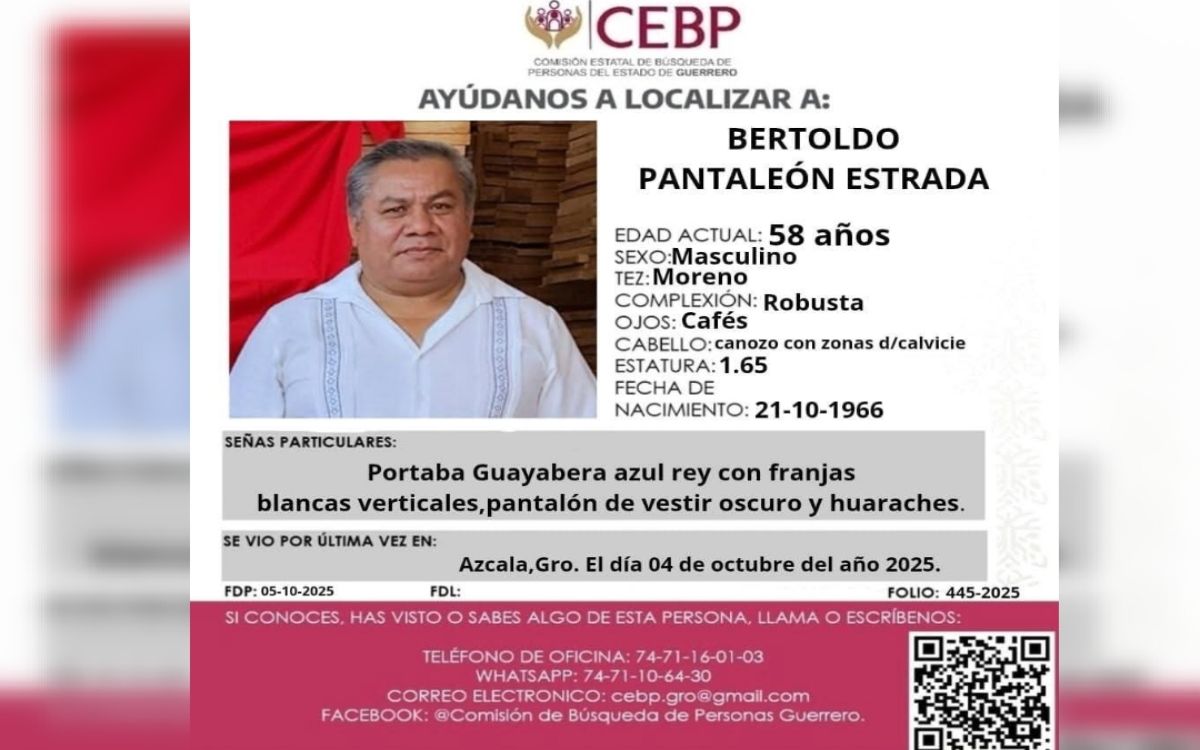 Reportan desaparición de sacerdote en Guerrero