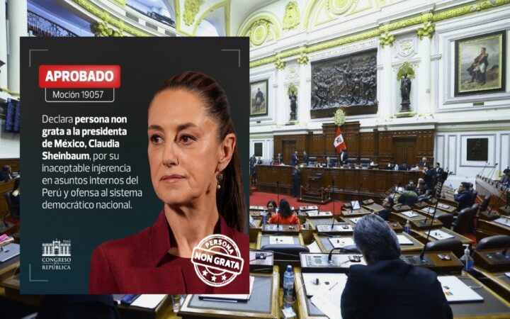 Congreso de Perú declara persona 'non grata' a la presidenta de México, Claudia Sheinbaum Congreso de Perú declara persona 'non grata' a la presidenta de México, Claudia Sheinbaum