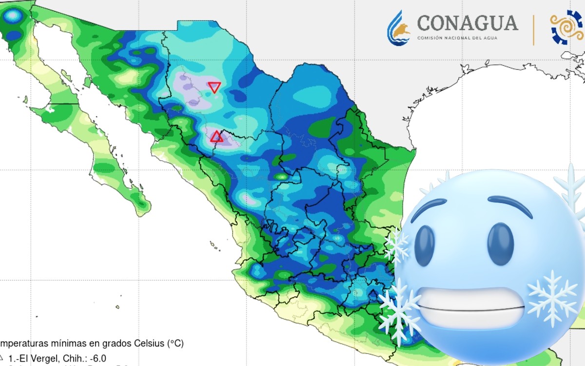 Aire ártico provocará un martes 'muy frío' en casi todo México