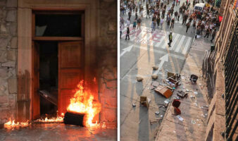 Destrozos en Palacio de Gobierno de Morelia tras marcha por asesinato de Manzo; ocho detenidos