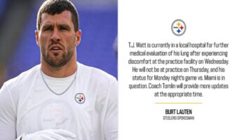 NFL: TJ Watt es hospitalizado por una lesión pulmonar
