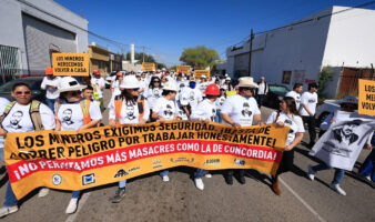 Mineros de todo el país marchan para exigir justicia por los desaparecidos y asesinados en Sinaloa