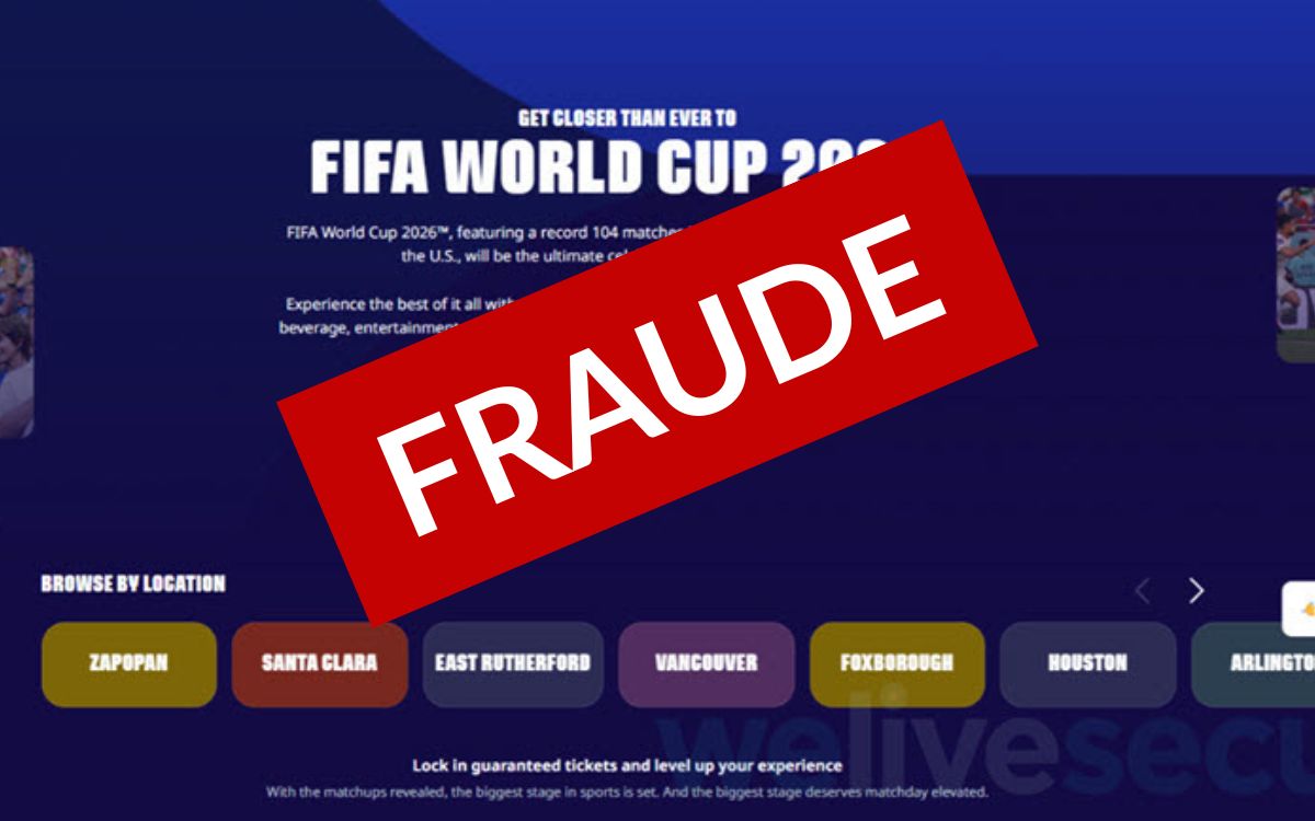 Alertan de sitios web falsos que imitan al de la FIFA para vender entradas y merchandising del Mundial 2026