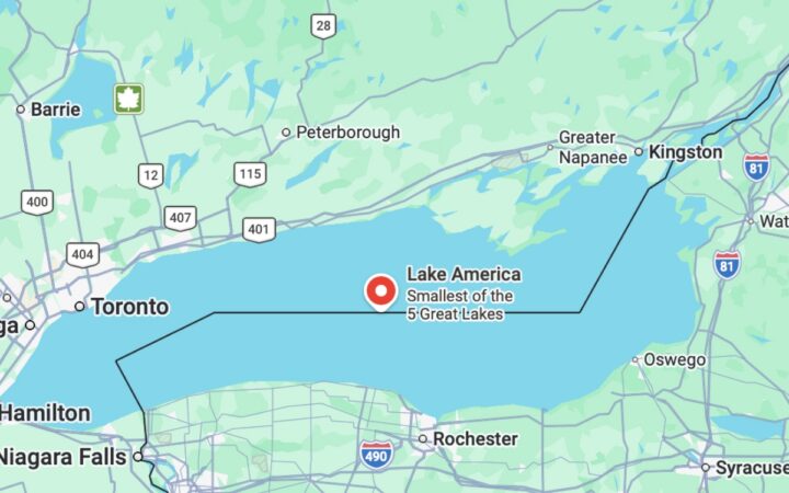 Google Maps cambia nombre de Lago Ontario a 'Lago América' Google Maps cambia nombre de Lago Ontario a 'Lago América'