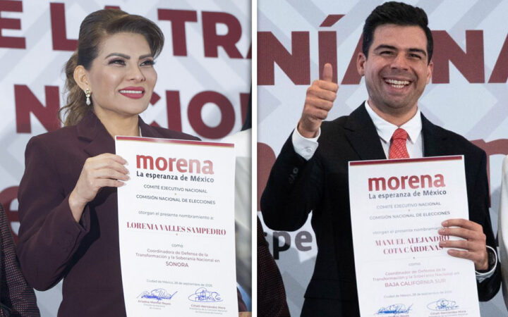 Morena enfila a Manuel Cota y Lorenia Valles para las gubernaturas de BCS y Sonora en 2027 Morena enfila a Manuel Cota y Lorenia Valles para las gubernaturas de BCS y Sonora en 2027