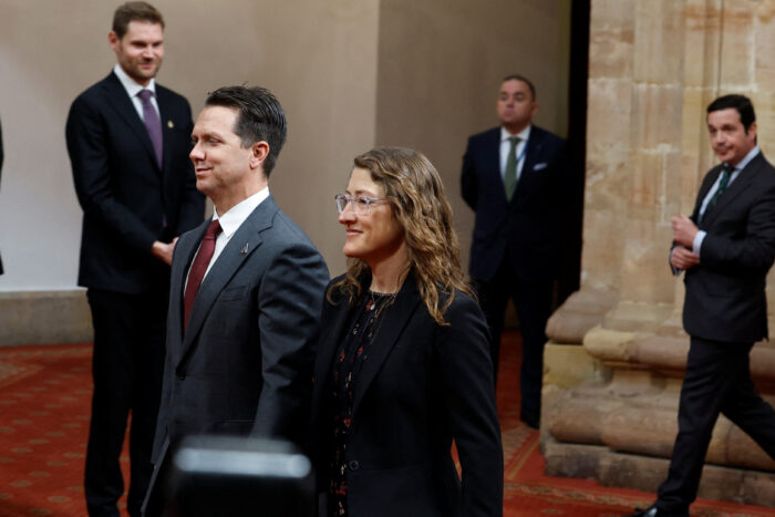 La astronauta de la NASA Christina Koch asiste a la ceremonia de entrega de los Premios Princesa de Asturias en Oviedo, España